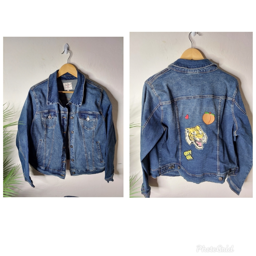 Torrid Denim First at fit jacket with patches 2